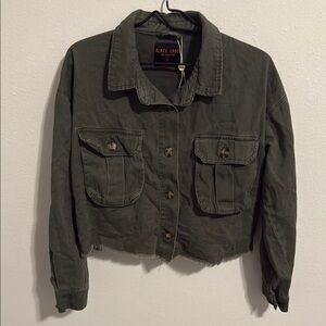 Black Label Green Utility Jacket Vintage Military Style